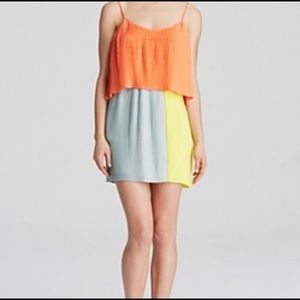 Parker Jett Color Block Pleated Dress - Small